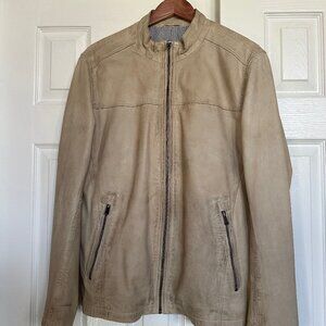 Overland Mens Lightweight Lucio Leather Moto Jacket (EXTREMELY SOFT)